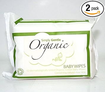 Simply Gentle Organic Baby Wipes 52 Wipes (Pack Of 2)