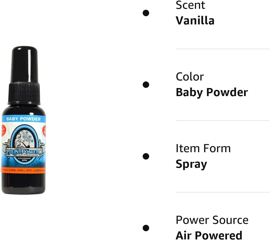 Bluntpower Air Freshener Blunt Power Spray (Baby Powder) : Health & Household