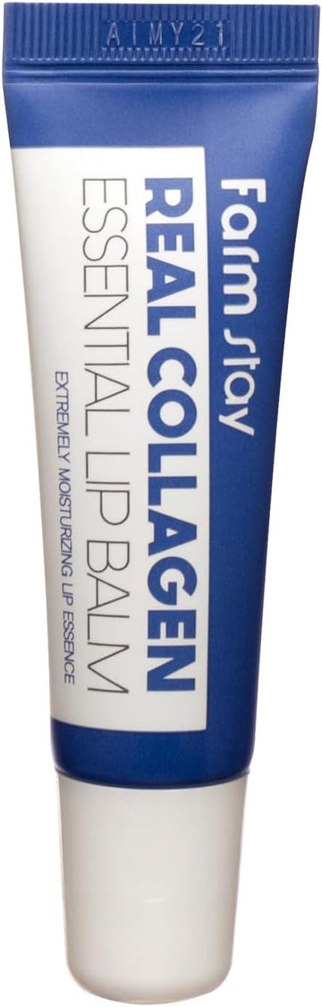 Farmstay Real Collagen Essential Lip Balm - Collagen Lip Treatment For Hydrated, Plump Lips - Soothes And Smooths Dry, Cracked Lips - 0.33 Oz