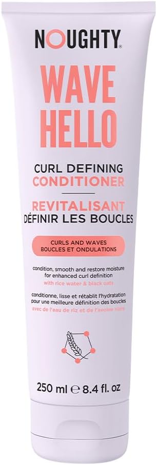 Noughty Wave Hello Curl Defining Conditioner, 97% Natural Sulphate Free Vegan Haircare, Vitamin Rich Formula For Curly & Wavy Hair (250Ml), (Pack Of 1)