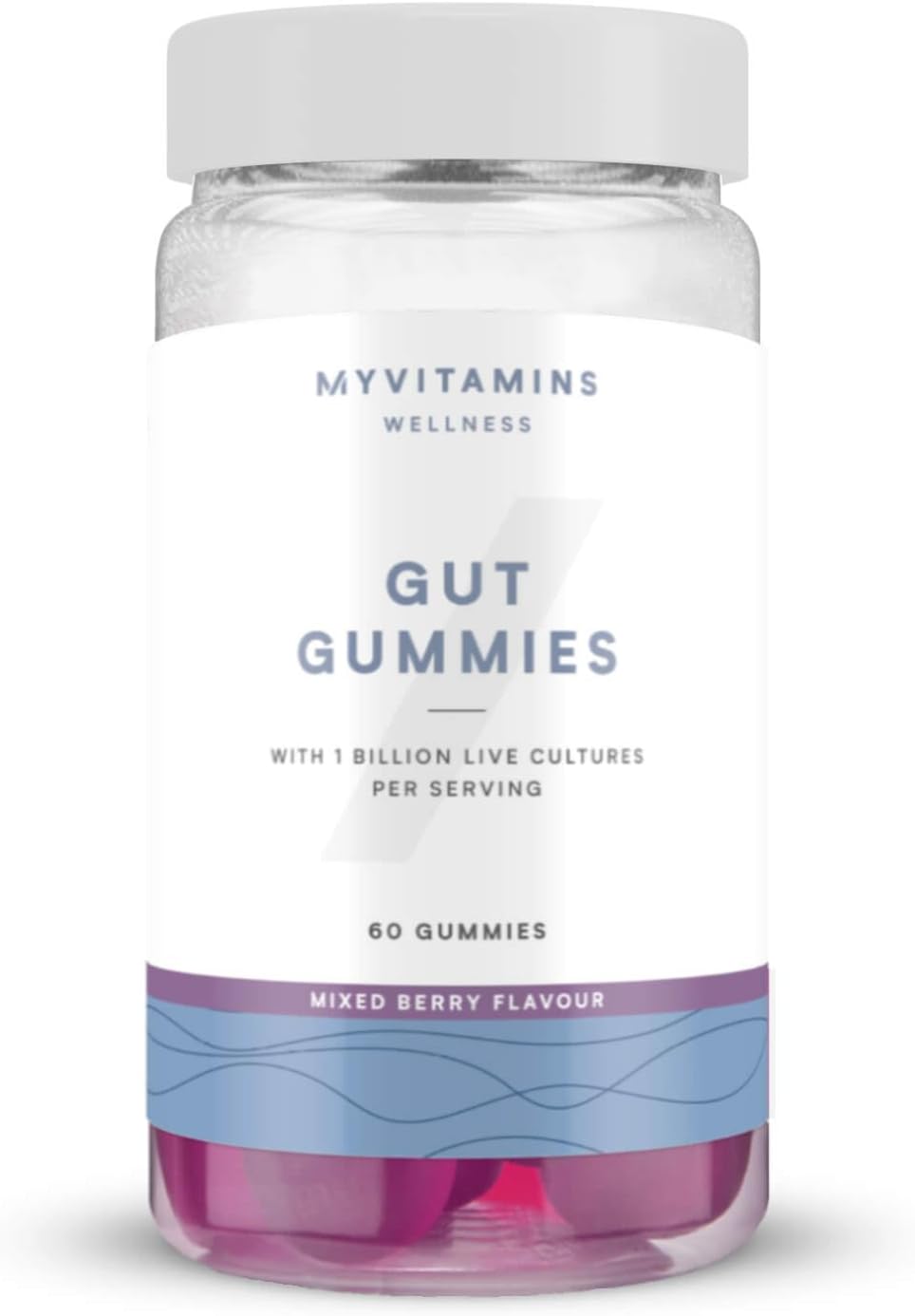 Myprotein Gut Gummies – Probiotic Gummies With Vitamin C – Supports Digestion, Gut Health & Immune System – Mixed Berry Flavor – Gluten-Free – 60 Gummies