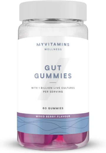 Myprotein Gut Gummies – Probiotic Gummies With Vitamin C – Supports Digestion, Gut Health & Immune System – Mixed Berry Flavor – Gluten-Free – 60 Gummies