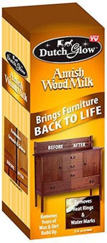 SAS Group, Inc. Dutch Glow Amish Wood Milk, A 100-Year-Old Formula, Cleans, Polishes, Nourishes, and Removes Years of Wax Buildup on Any Wood Surface, 12oz : Health & Household