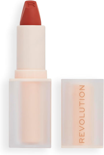 Makeup Revolution Lip Allure Soft Satin Lipstick, Satin-Luxe Finish, All-Day Wear, Rebel Rust