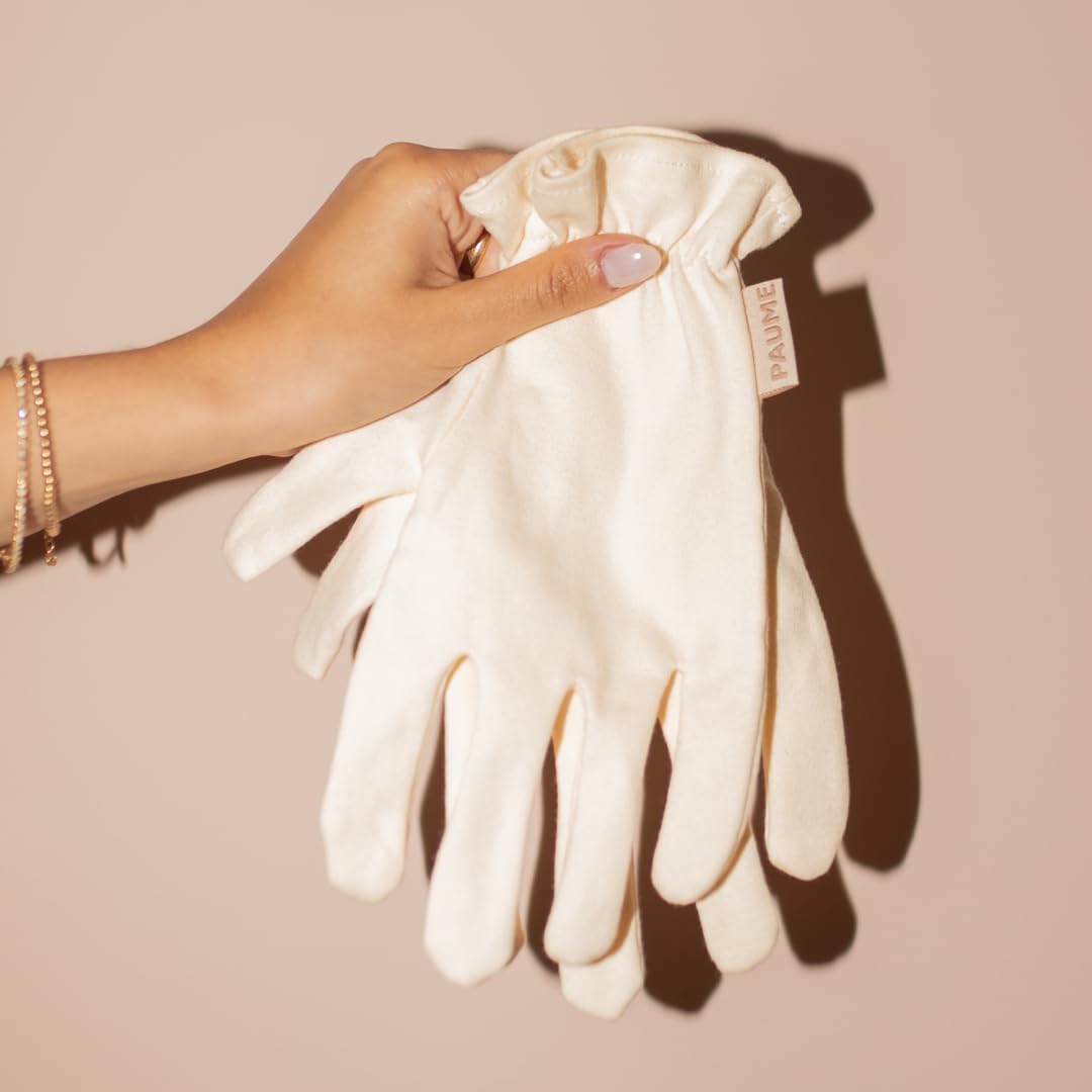 Paume Overnight Hydration Gloves, 100% Organic Cotton, Ideal For Dry And Cracked Hands, Deliver Healing And Moisturizing Benefits, 1 Pair : Beauty & Personal Care