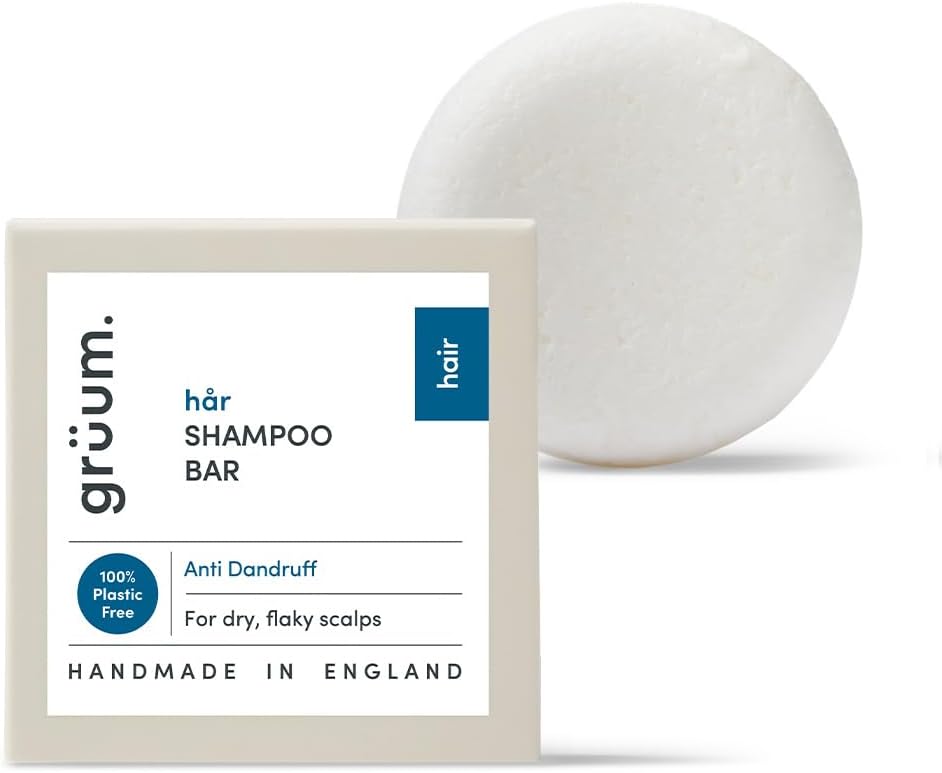 Grüum Anti Dandruff Shampoo Bar 50G - Solid Shampoo Bars For Hair Up To 60 Washes - Plastic Free Vegan Bar For Men & Women - Paraben Free Rich Lathering Bars For Dry, Flaky & Sensitive Scalp