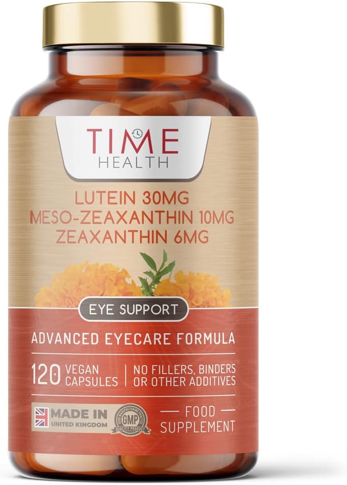 Micro-Encapsulated Formula - Lutein 30Mg - Meso-Zeaxanthin 10Mg - Zeaxanthin 6Mg - 100% Pure, Natural & Highly Bioavailable - 4 Month Supply - Uk Manufactured - Zero Additives - (120 Capsule Pouch)