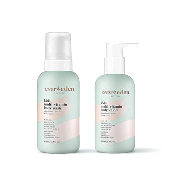 Evereden Kids Body Wash, 12.7 fl oz. & Kids Body Lotion, 6.8 fl oz. | Melon Juice Scent | 2 Item Bundle Set | Clean and Natural Kids Skincare