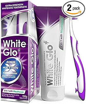 White Glo 2In1 Whitening Toothpaste With Mouthwash-100 Ml (Pack Of 2)