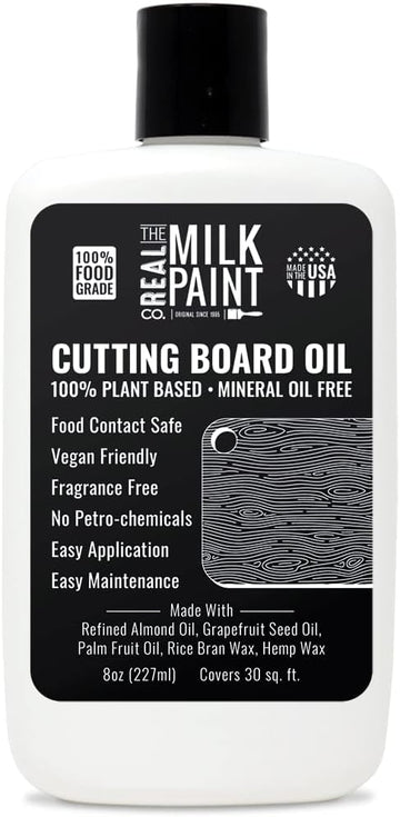 Real Milk Paint, Cutting Board Oil for Wood Chopping Board, Butcher Block, Bamboo, Charcuterie, Food Grade Finish, 8oz