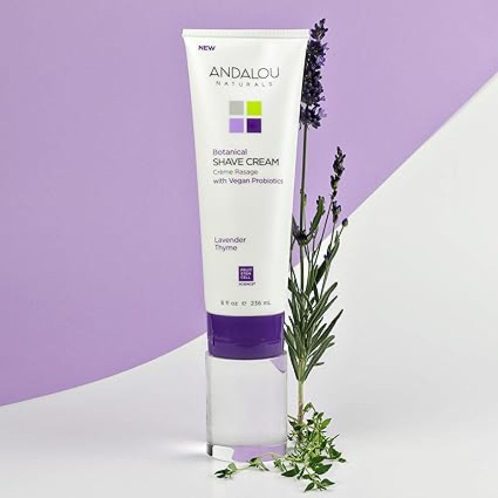 Andalou Naturals Lavender Thyme Botanical Shave Cream, 8 Ounce : Beauty & Personal Care