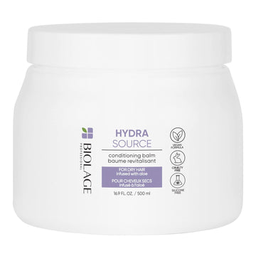 Biolage Hydra Source Conditioning Balm | Deep Conditioner | Hydrates, Nourishes & Repairs Dry, Damaged Hair | Moisturizing | Vegan & Sulfate-Free | For Medium To Coarse Hair