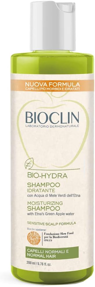 Bioclin Shampoo, 200Ml - Hydrating For Normal To Sensitive Skin, Damage Control For Damaged Hair, Idralante Capelli, Unisex