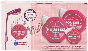Moussel Shower Gel - Pack + Wireless Speaker: 2 Moussel Shower Gel 650Ml + 1 Mini Gel + Wireless Speaker