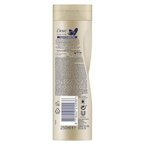 dove lotion 250ml visible glow dark