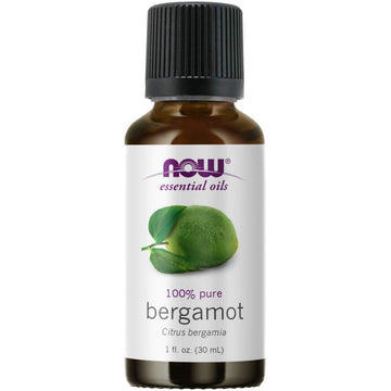 Now Essential Oils, Bergamot Oil, Sweet Aromatherapy Scent, Cold Pressed, 100% Pure, Vegan, Child Resistant Cap, 1-Ounce