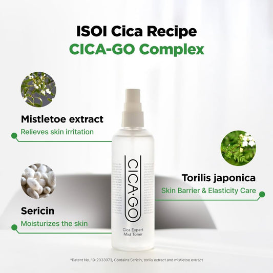 Isoi Cicago Cica Expert Mist Toner, Alcohol-Free Soothing Facial Mist For Sensitive Skin, Hydrating & Calming Korean Skin Care (5.07 Fl.Oz/150Ml)