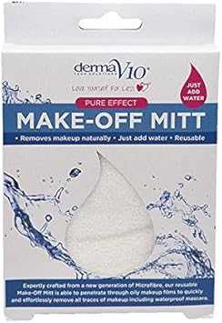 Derma V10 Pure Effect Make-Off Mitt - Makeup Remover Wipe, 1 Count