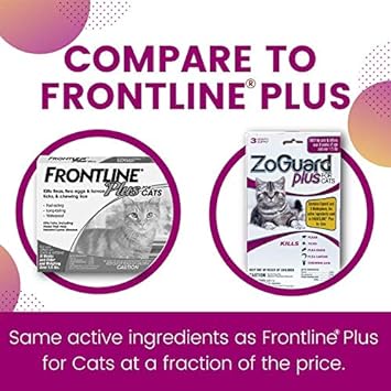 Plus Flea and Tick Prevention for Cats, Over 1.5 lbs (3 Dose)