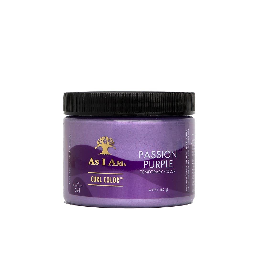 As I Am Curl Color - Passion Purple - 6 Ounce - Color & Curling Gel - Temporary Color - Medium Hold - Vegan & Cruelty Free
