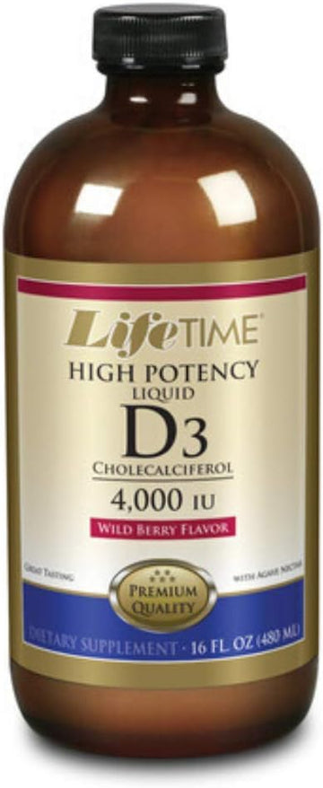 Lifetime Vitamin D-3 | 16 Oz 4000 Iu Liquid Mixed Berry : Health & Household