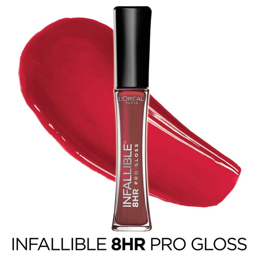 L’Oreal Paris Makeup Infallible 8 Hour Hydrating Lip Gloss, Cherry Flash, 0.21 Fl Oz