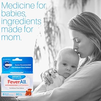 Feverall Infants Acetaminophen Suppositories 6 Rectal Suppositories 80Mg Each (Pack Of 3)