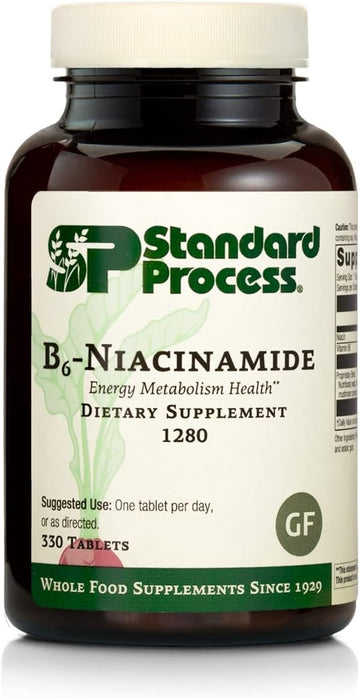 Standard Process B6-Niacinamide - Energy Metabolism, Heart Health, And Digestion Supplement With Vitamin B6, Niacin, Ascorbic Acid, Reishi Mushroom, Shiitake Mushroom, And More - 330 Tablets