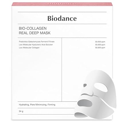 BIODANCE Bio-Collagen Real Deep Mask, Hydrating Overnight Mask, Pore Minimizing, Elasticity Improvement, 34g x4ea