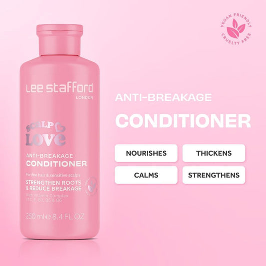 Lee Stafford Sensitive Scalp Conditioner | Scalp Love - Anti-Breakage Thickening Conditioning Treatment, Promotes Hair Growth & Strengthening, Sooths Dry, Itchy Skin, Fuller Hair, 250 Ml