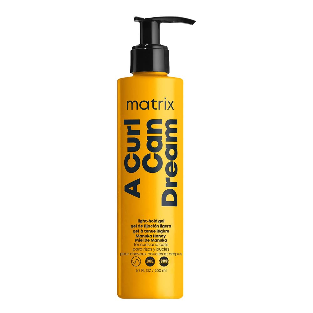 Matrix A Curl Can Dream Light Hold Gel | Defines Curls Without Flaking Or Crunch | For Curly, Coily, & Wavy Hair | Silicone, Sulfate & Paraben Free | Salon Styling Gel | Control Frizz | 6.8 Fl. Oz