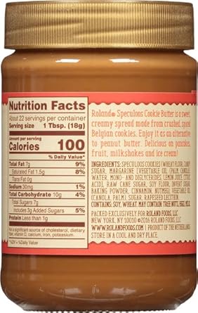 Roland Foods Speculoos Cookie Butter Spread, Specialty Imported Food, 14.1-Ounce Jar, Packaging May Vary