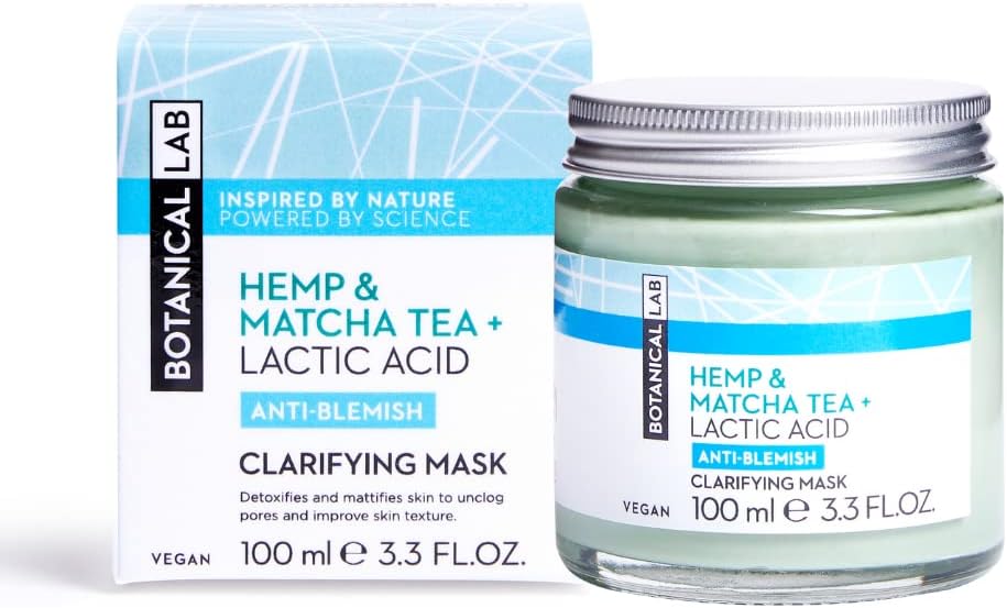 Botanical Lab Hemp Matcha Clarifying Face Mask 100Ml, Green, Green Tea, 100 Millilitre