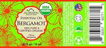 US Organic 100% Pure Bergamot Essential Oil, USDA Certified Organic, Cold Pressed, with Euro droppers (More Size Variations Available) (10 ml / .33 fl oz)