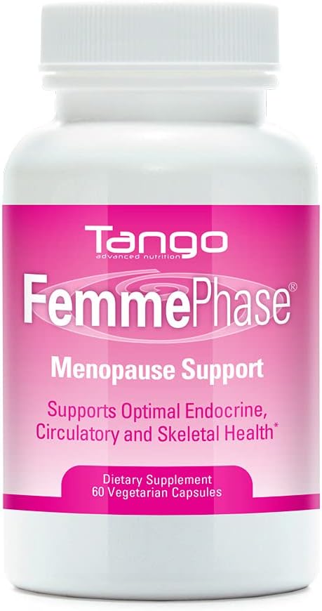 FemmePhase Advanced Menopause Support Formula: All-Natural Herbal Supplement for Hot Flashes, Cramps, Fatigue, Night Sweats, and Mood Changes (60 Vegetarian Capsules)