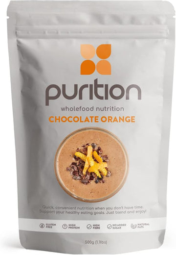 Purition Chocolate Orange Large Bag | Premium High Protein Powder For Keto Shakes And Smoothies With Only Natural Ingredients For Weight Management | 1 X 12 Meal Bag
