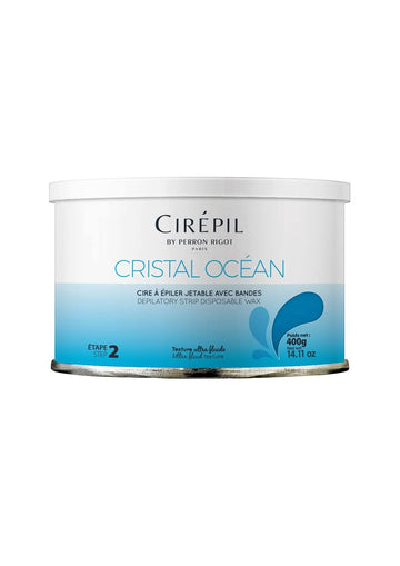 Cirepil - Cristal Ocean - 400G / 14.11 Oz Wax Tin - Unscented - Ultra-Fluid Gel Texture - Perfect For Large Body Areas & Sensitive Skins - Rosin & Beeswax Free - Strips Needed