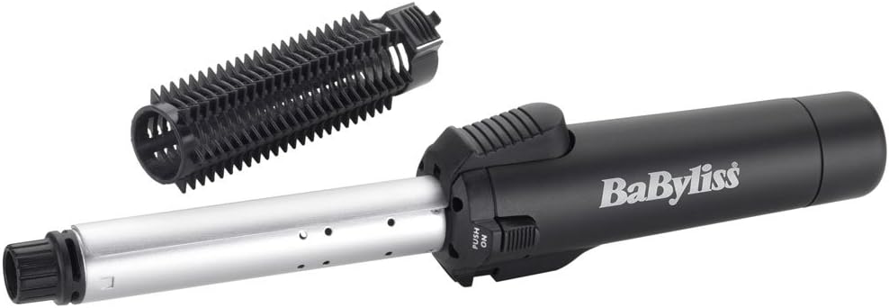 Babyliss Cordless Gas Hair Curler & Brush, 19Mm Cermaic Curling Tong, Protective Heat Shield, Fast Heat To 200°C, Black, 2583Bu