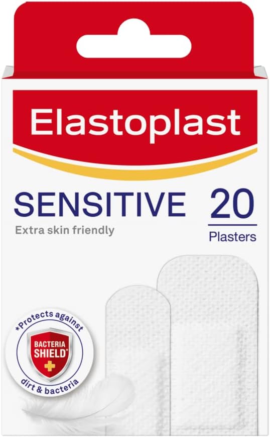 Elastoplast Sensitive Xxl Med+ Dressings (5 Peieces), Pack Of First Aid Plasters, Larger Plasters For Post-Operative Wounds, Skin-Friendly Sterile Dressings For Wounds, 0% Latex, Clear