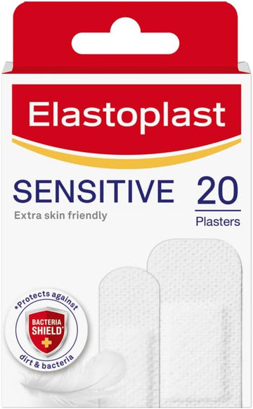 Elastoplast Sensitive Xxl Med+ Dressings (5 Peieces), Pack Of First Aid Plasters, Larger Plasters For Post-Operative Wounds, Skin-Friendly Sterile Dressings For Wounds, 0% Latex, Clear