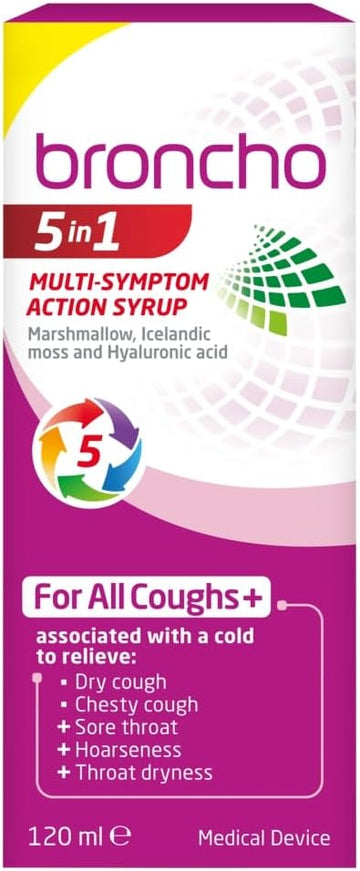 Bronchostop 5In1 Cough Multi-Symptom Action Syrup 120Ml