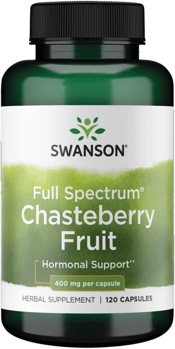 Swanson Chasteberry Fruit - Herbal Supplement Promoting Women'S Health & Menopausal & Menstrual Support - May Support Balance & Skin Health - (120 Capsules, 400Mg Each)