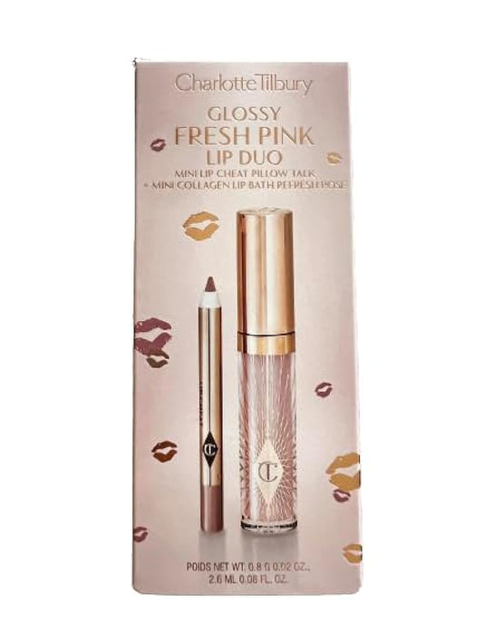 Charlotte Tilbury Lip Duo | Fresh Pink Mini - Lip Cheat Pillow Talk & Collegen Lip Bath Rose : Beauty & Personal Care