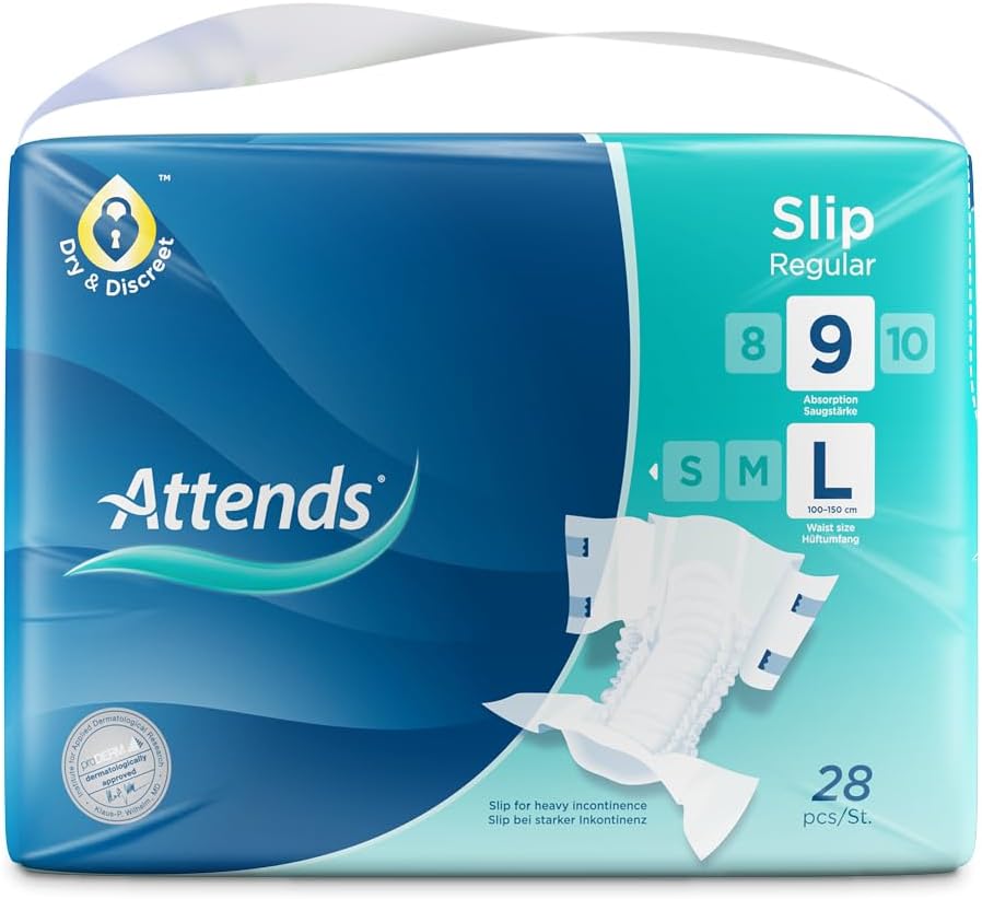 Attends Slip Regular 9 Large, 112 Units (4 Packs Of 28)