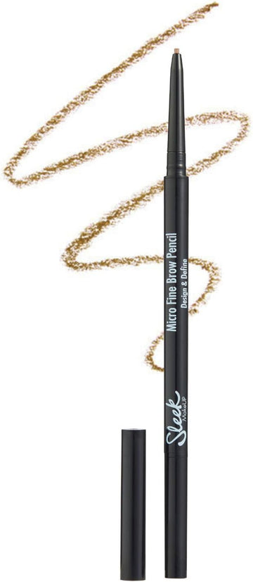 Sleek Makeup Micro-Fine Brow Pencil For Precise Hair Like Strokes, Waterproof, Long Lasting, Dual Ended, Medium Brown