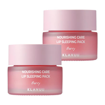 Klavuu Lip Mask Set (2Pcs) – Overnight Deep Hydrating Korean Lip Balm Treatment For Very Dry, Chapped Lips | Lip Lightening & Plumping With Instant Hydration | Gentle Exfoliating (Berry &Berry)