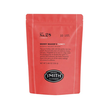 Smith Teamaker Merry Maker'S Punch No. 28, Herbal Tea Blend, Dry January Mixer, Caffeine-Free, Sugar-Free, Sustainably Grown, Organic Full Leaf Tea, 10 Count, 1 Quart Sachets