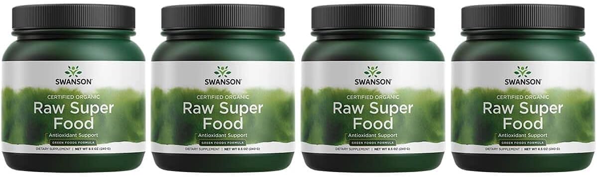 Swanson Certified Organic Raw Super Food 8.5 Ounce (240 G) Pwdr (4 Pack)