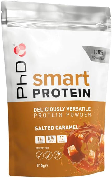 Phd Smart Protein, Versatile Shake, Ideal For Shakes, Baking And Deserts, Salted Caramel Flavour, 17 Servings Per 510 G Bag