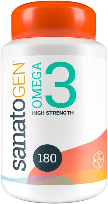 Sanatogen Omega 3 Fish Oil High Strength 1000 Mg Capsules, Potent Epa 270 Mg And Dha 180 Mg Formula Supports Brain, Heart And Vision, 180 Capsules, 1 Per Serving, 260 G